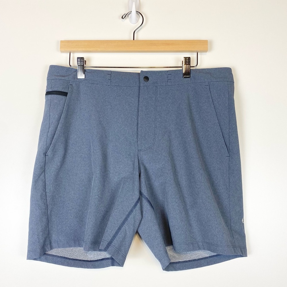 Lululemon Men’s Athleisure Chino Shorts in Heather Steel Blue 36